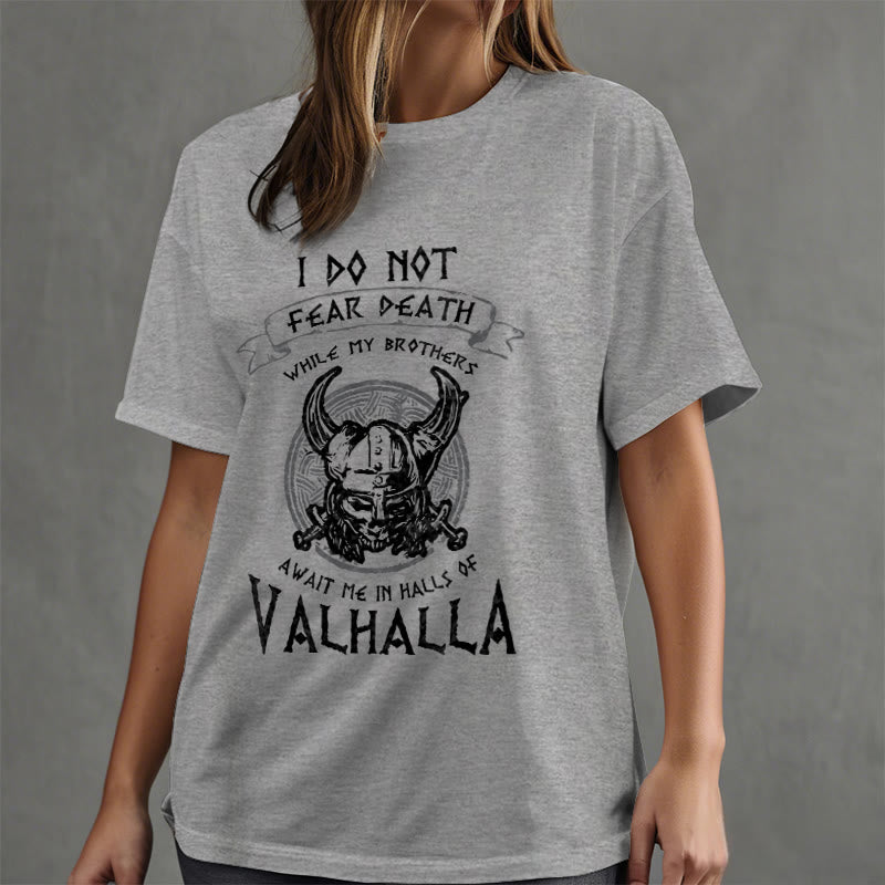WorldNorse – Valhalla – T-Shirt mit Aufdruck „Fürchte den Tod nicht“