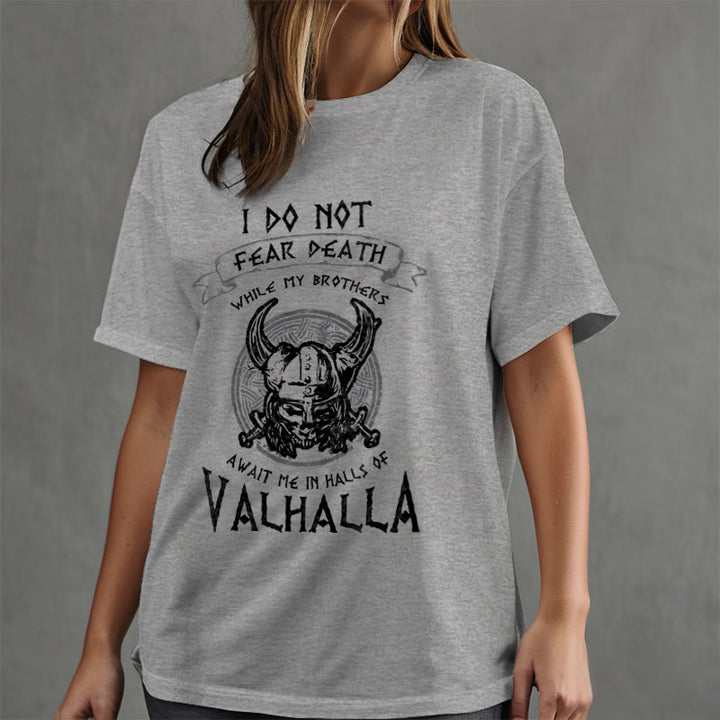 WorldNorse – Valhalla – T-Shirt mit Aufdruck „Fürchte den Tod nicht“