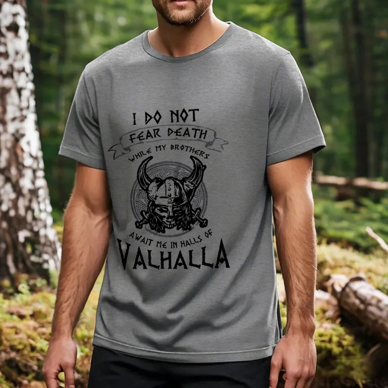 WorldNorse – Valhalla – T-Shirt mit Aufdruck „Fürchte den Tod nicht“