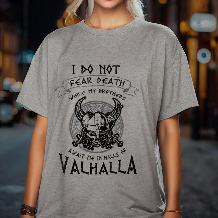 WorldNorse – Valhalla – T-Shirt mit Aufdruck „Fürchte den Tod nicht“