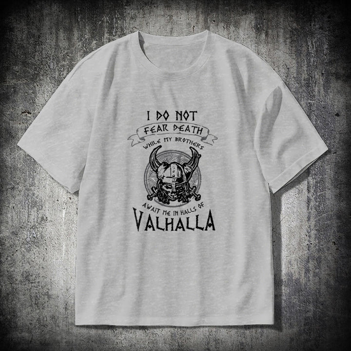 WorldNorse – Valhalla – T-Shirt mit Aufdruck „Fürchte den Tod nicht“