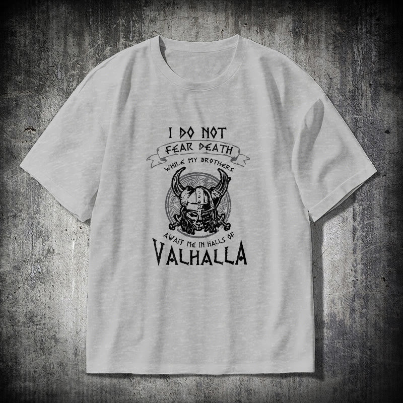 WorldNorse – Valhalla – T-Shirt mit Aufdruck „Fürchte den Tod nicht“ - Grau - 2XL - image 18