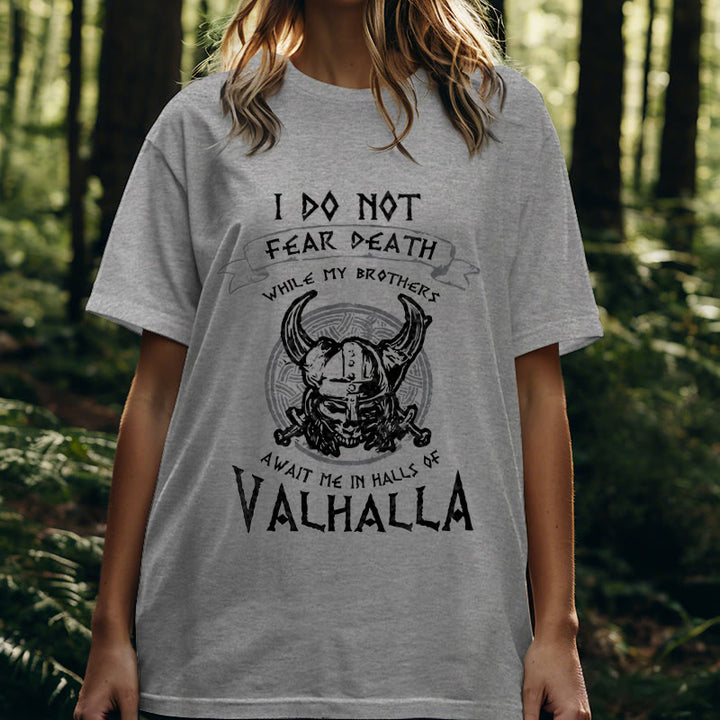 WorldNorse – Valhalla – T-Shirt mit Aufdruck „Fürchte den Tod nicht“
