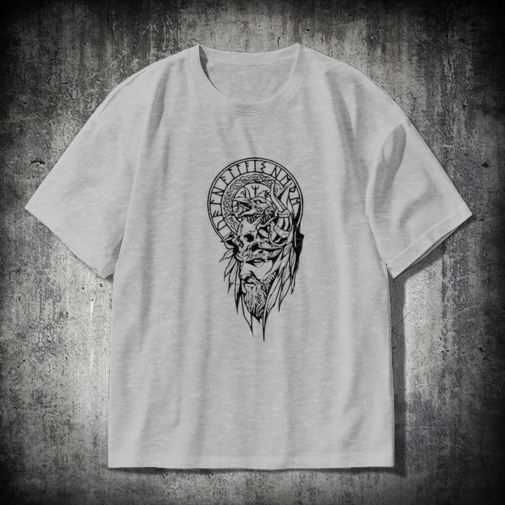 WorldNorse Vegvisir Wolve Keltisches T-Shirt - Grau - 2XL - image 18