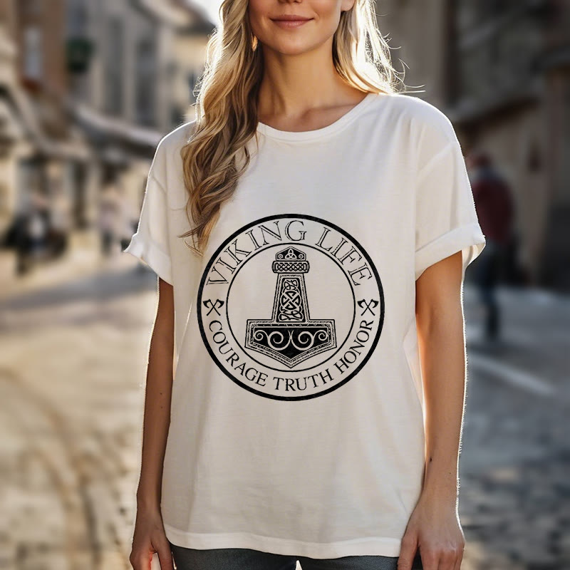 WorldNorse Viking Honor Thors Hammer T-Shirt - image 17