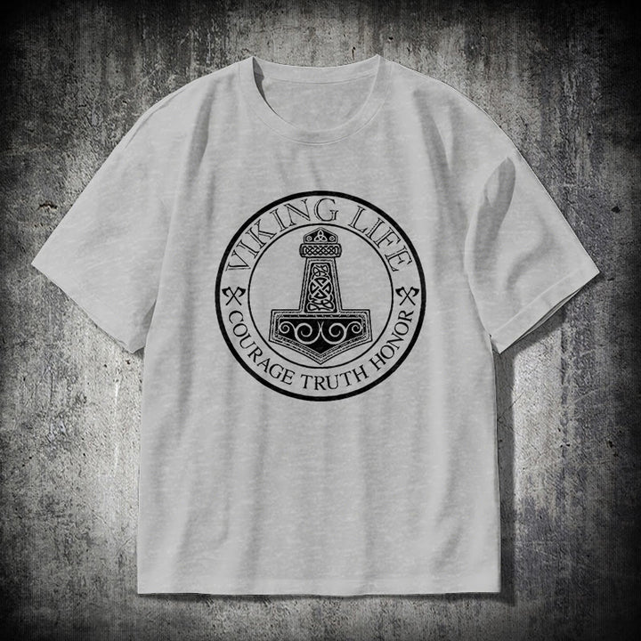 WorldNorse Viking Honor Thors Hammer T-Shirt - Grau - 2XL - image 18