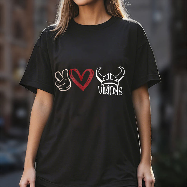 WorldNorse T-Shirt mit nordischem Wikinger-Herz-Design von