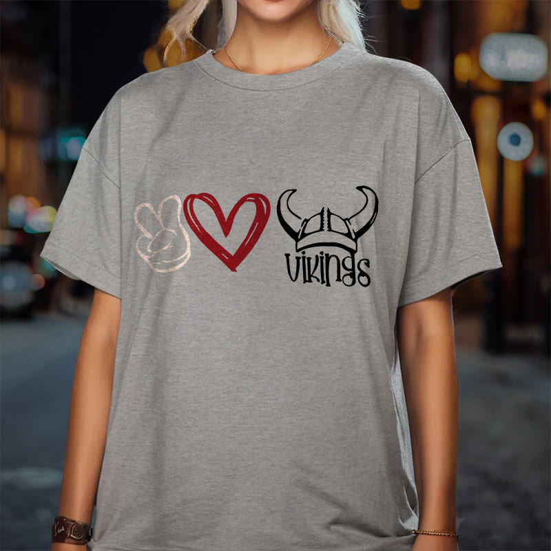 WorldNorse T-Shirt mit nordischem Wikinger-Herz-Design von