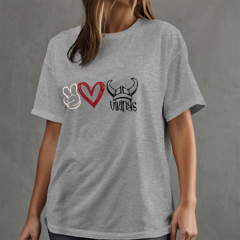 WorldNorse T-Shirt mit nordischem Wikinger-Herz-Design von