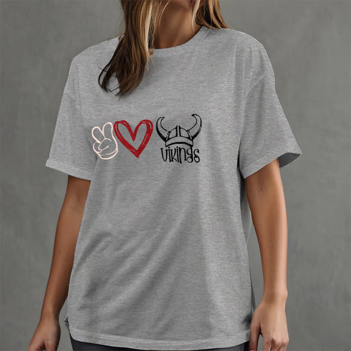 WorldNorse T-Shirt mit nordischem Wikinger-Herz-Design von