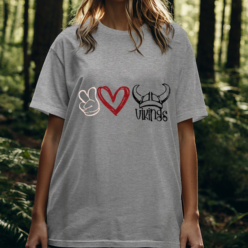 WorldNorse T-Shirt mit nordischem Wikinger-Herz-Design von