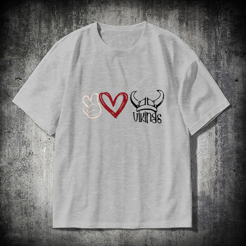 WorldNorse T-Shirt mit nordischem Wikinger-Herz-Design von