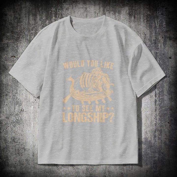 WorldNorse Mein Langschiff Wikinger Leben T-shirt - Grau - 2XL - image 18