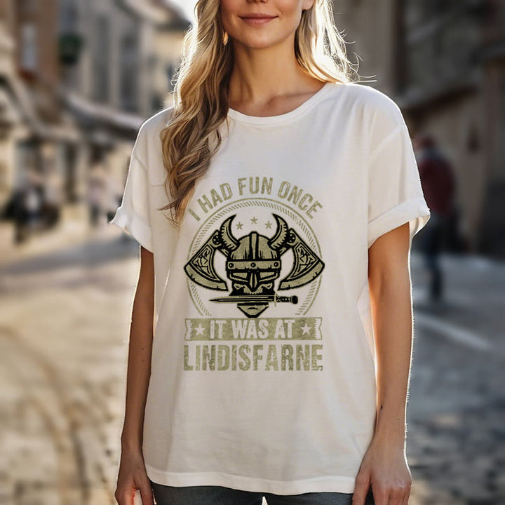 Lustiges T-Shirt mit nordischem Wikinger-Krieger-Motiv