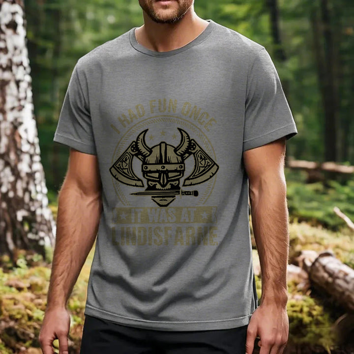 Lustiges T-Shirt mit nordischem Wikinger-Krieger-Motiv