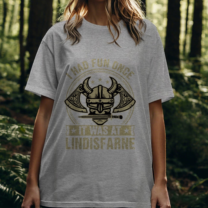 Lustiges T-Shirt mit nordischem Wikinger-Krieger-Motiv
