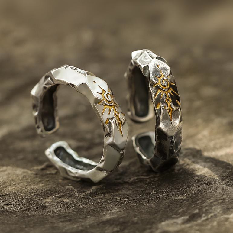 WorldNorse 925 Sterling Silber Wunschstein Ring