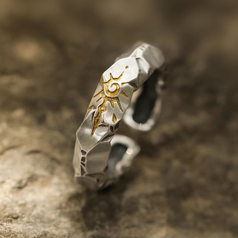 WorldNorse handgefertigtes 925er Silber Wunschstein Ring - Silber - image 0