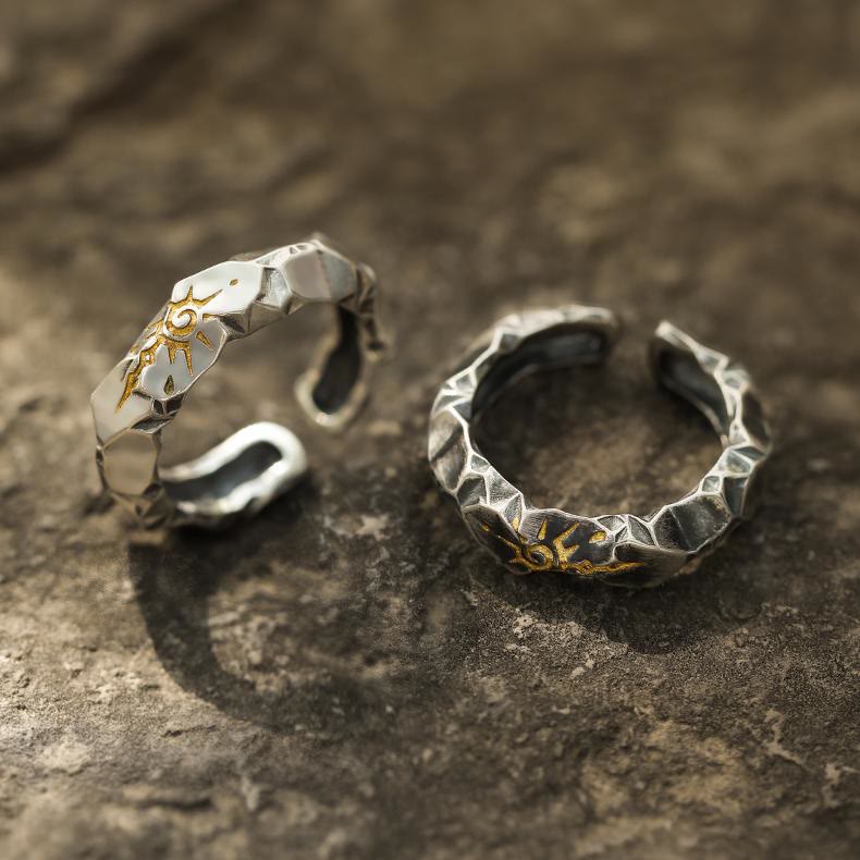 WorldNorse 925 Sterling Silber Wunschstein Ring