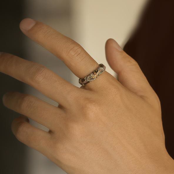 WorldNorse 925 Sterling Silber Wunschstein Ring