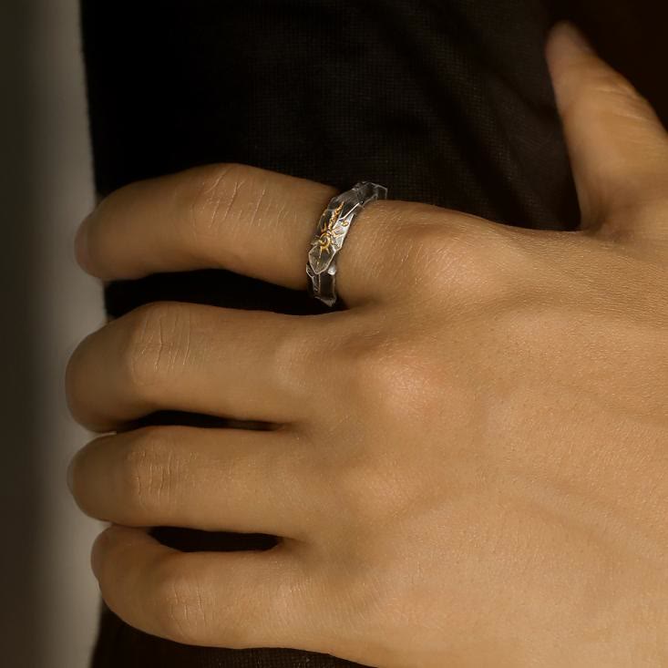 WorldNorse 925 Sterling Silber Wunschstein Ring