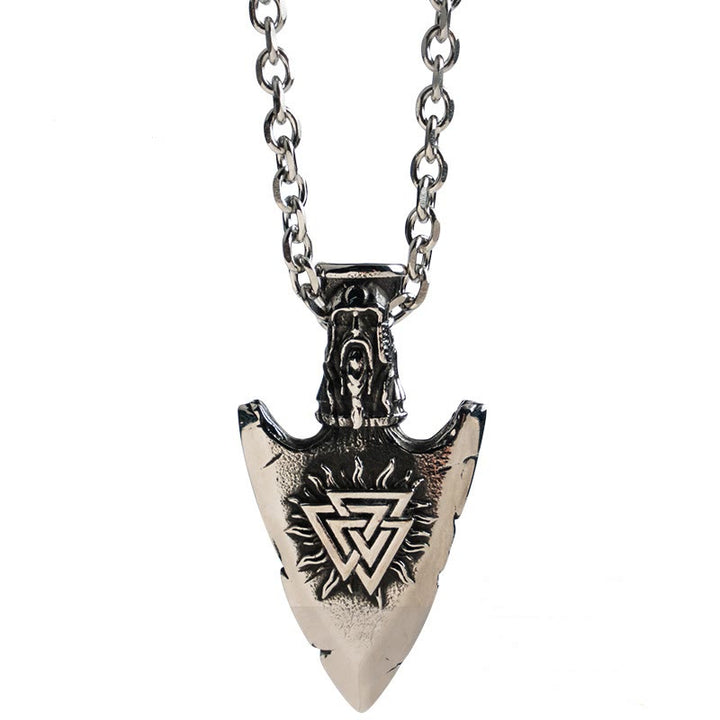 WorldNorse Vegvisir Valknut Retro Pfeilspitze Halskette