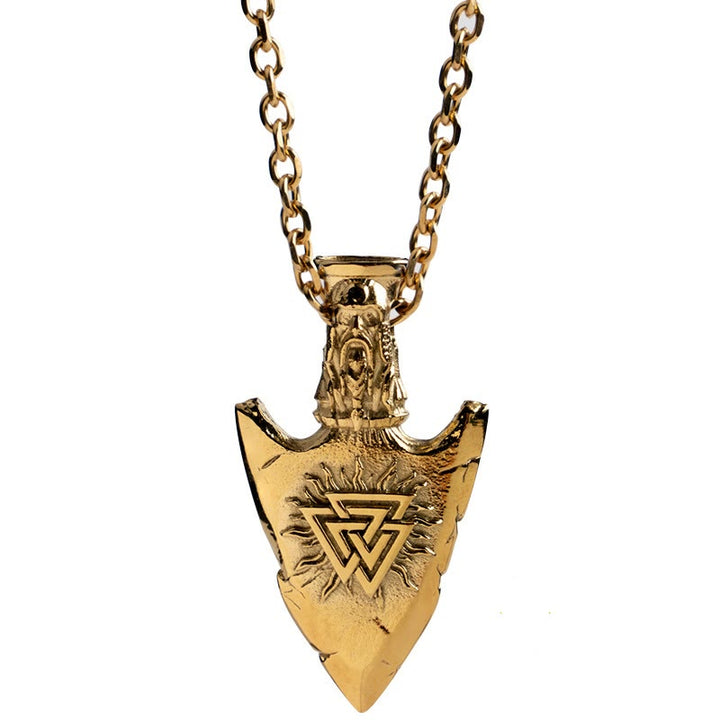 WorldNorse Vegvisir Valknut Retro Pfeilspitze Halskette