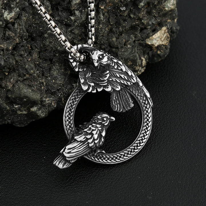 WorldNorse Handgefertigte Odins Raben Huginn and Muninn Halskette