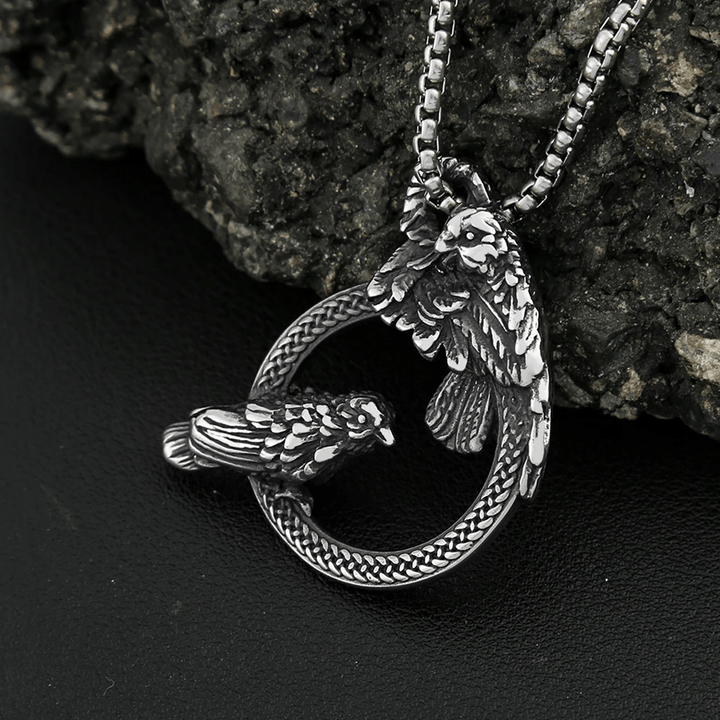 WorldNorse Handgefertigte Odins Raben Huginn and Muninn Halskette