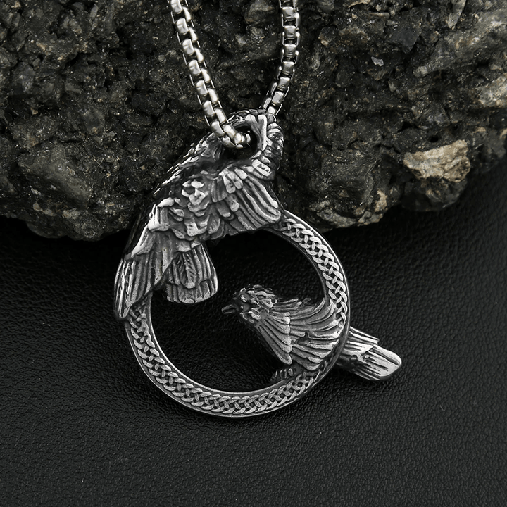 WorldNorse Handgefertigte Odins Raben Huginn and Muninn Halskette