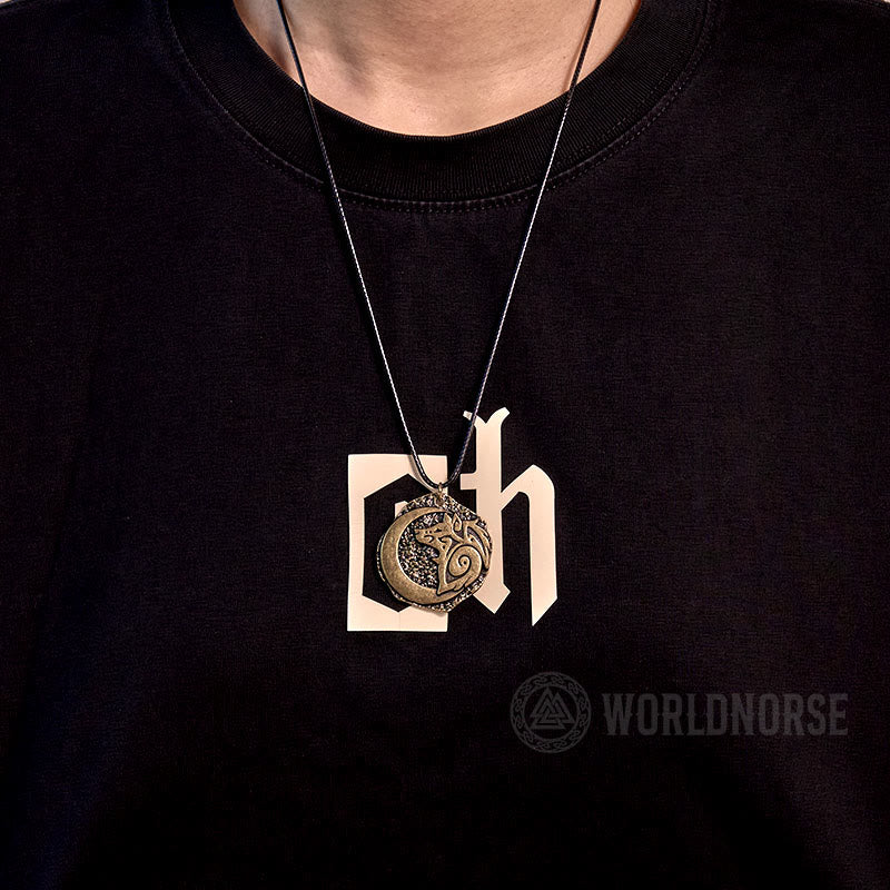 WorldNordische Wolf -Mond-Halskette