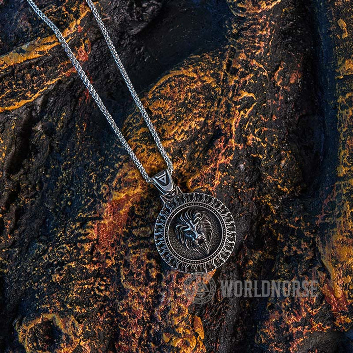 WorldNorse Solar Frost Löwenkopf Halskette