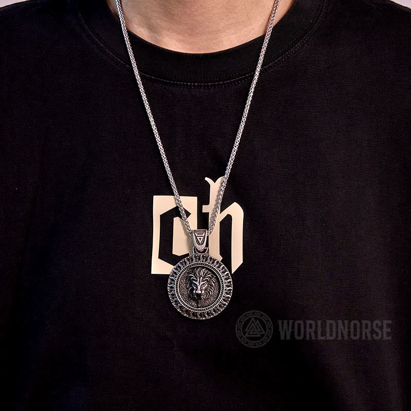 WorldNorse Solar Frost Löwenkopf Halskette