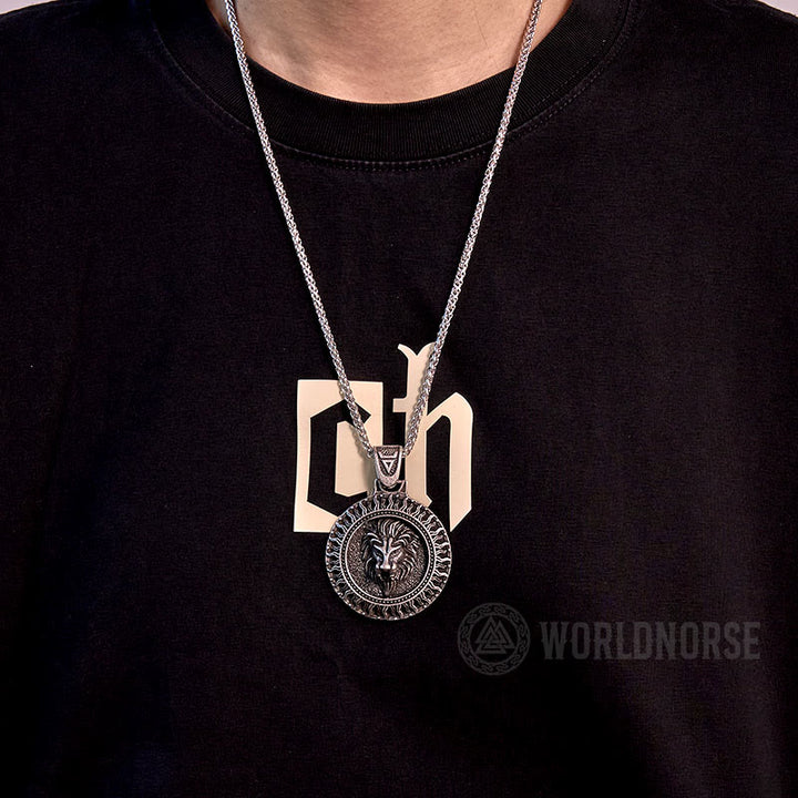 WorldNorse Solar Frost Löwenkopf Halskette