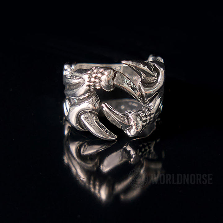 WorldNordischer Fafnir-Ring mit Drachenklaue und Scharfem Ring