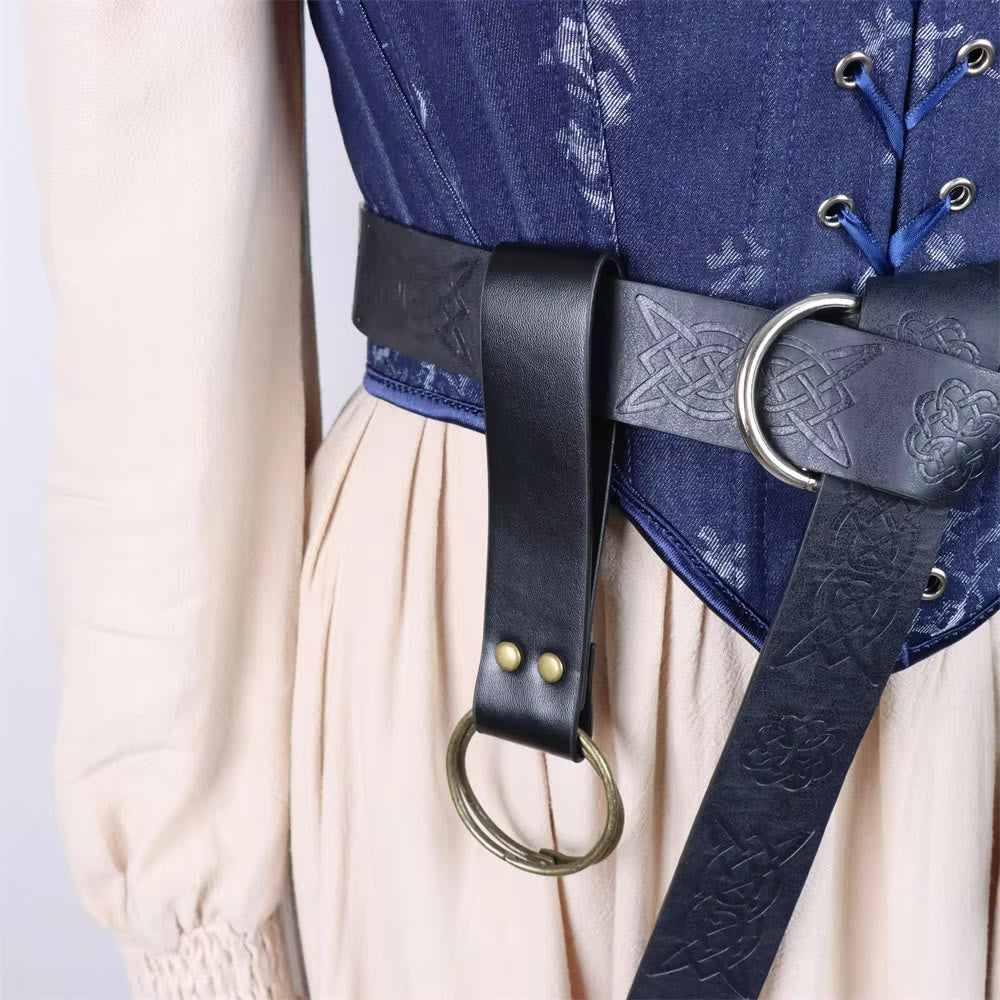 WorldNorse Mittelalterliche Gürteltasche aus Leder mit Hexenmotiv
