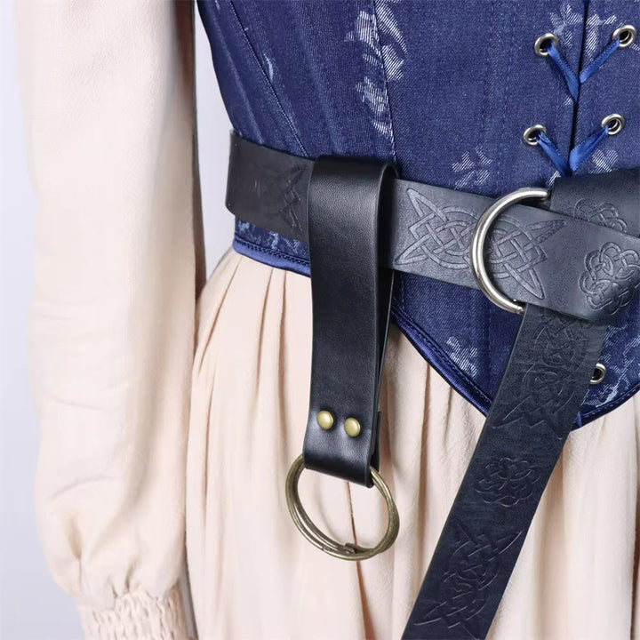 WorldNorse Mittelalterliche Gürteltasche aus Leder mit Hexenmotiv