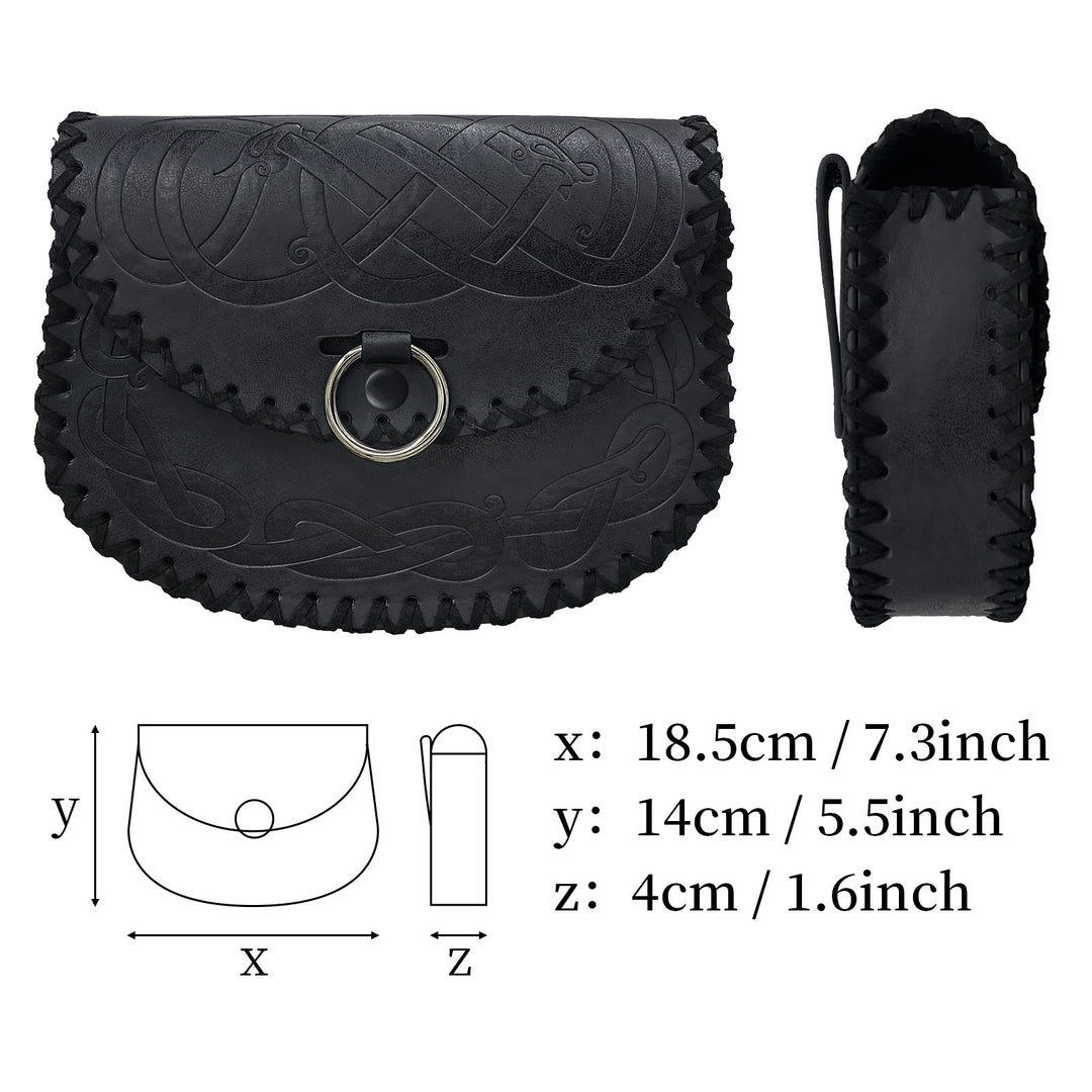 WorldNorse Keltischer Knoten Jormungandr Gürteltasche Ledertasche
