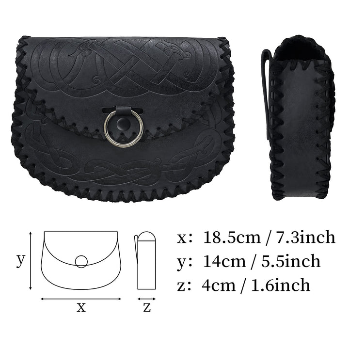 WorldNorse Keltischer Knoten Jormungandr Gürteltasche Ledertasche