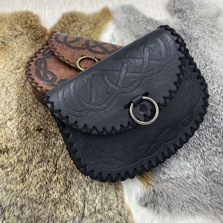 WorldNorse Keltischer Knoten Jormungandr Gürteltasche Ledertasche