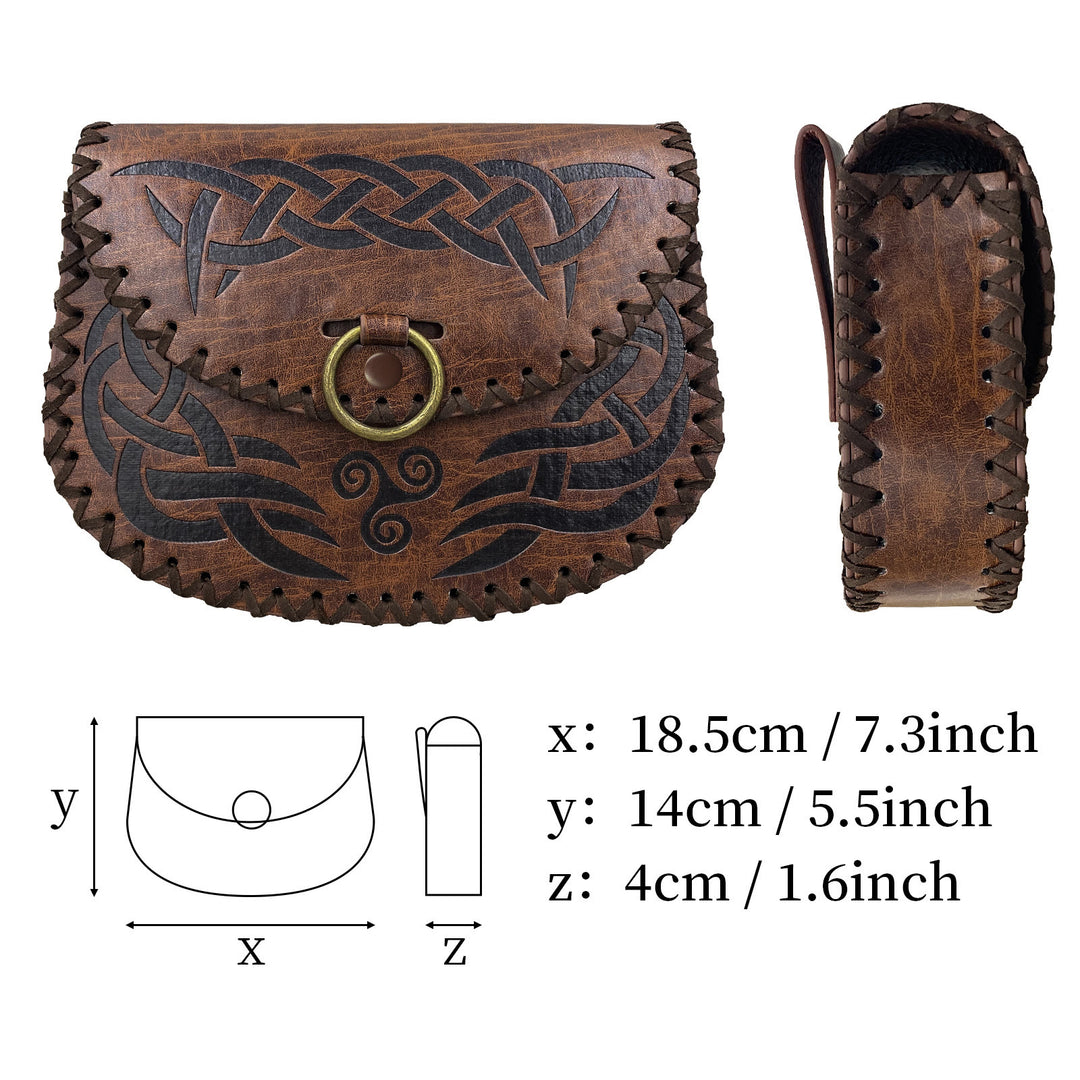 WorldNorse Keltischer Knoten Jormungandr Gürteltasche Ledertasche