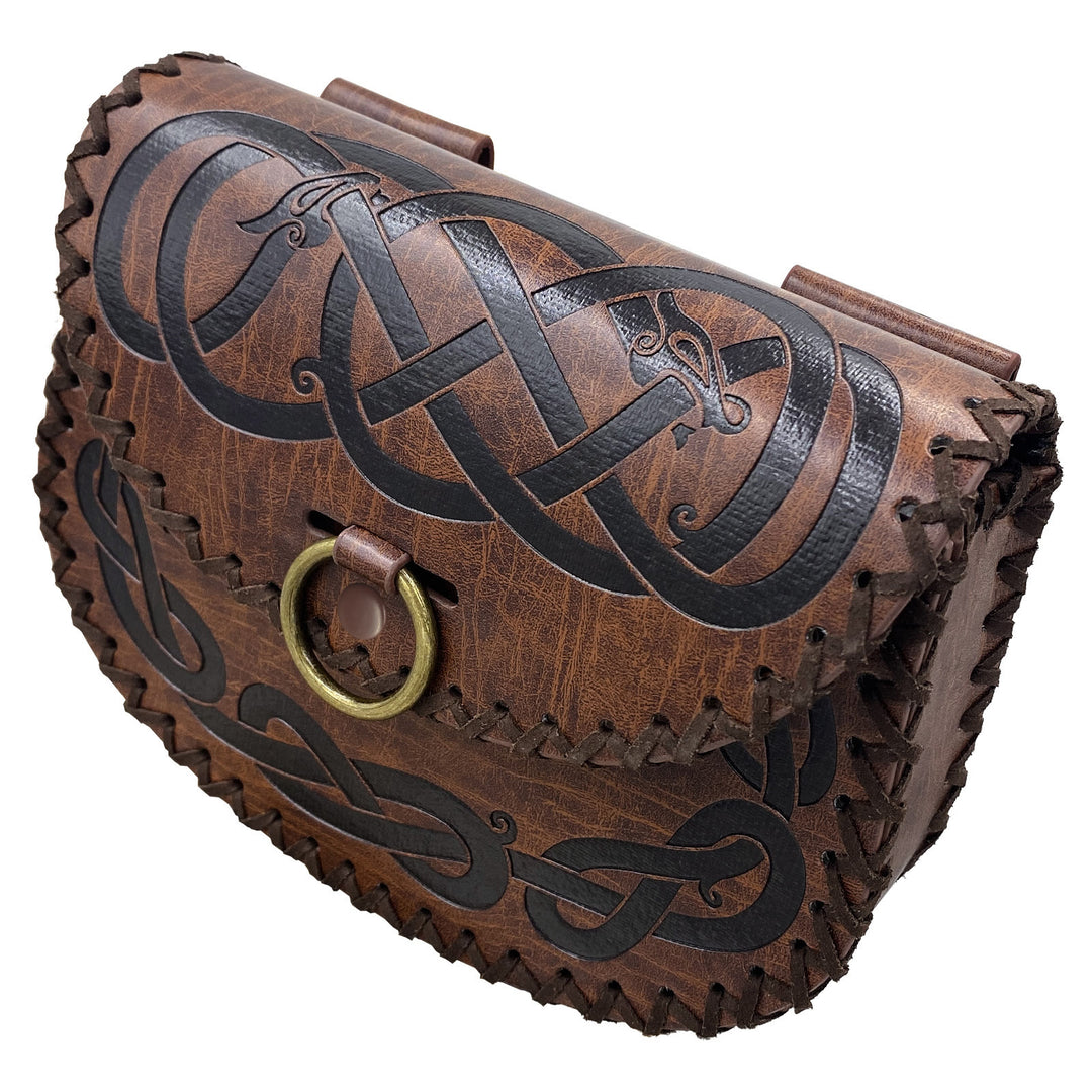 WorldNorse Keltischer Knoten Jormungandr Gürteltasche Ledertasche