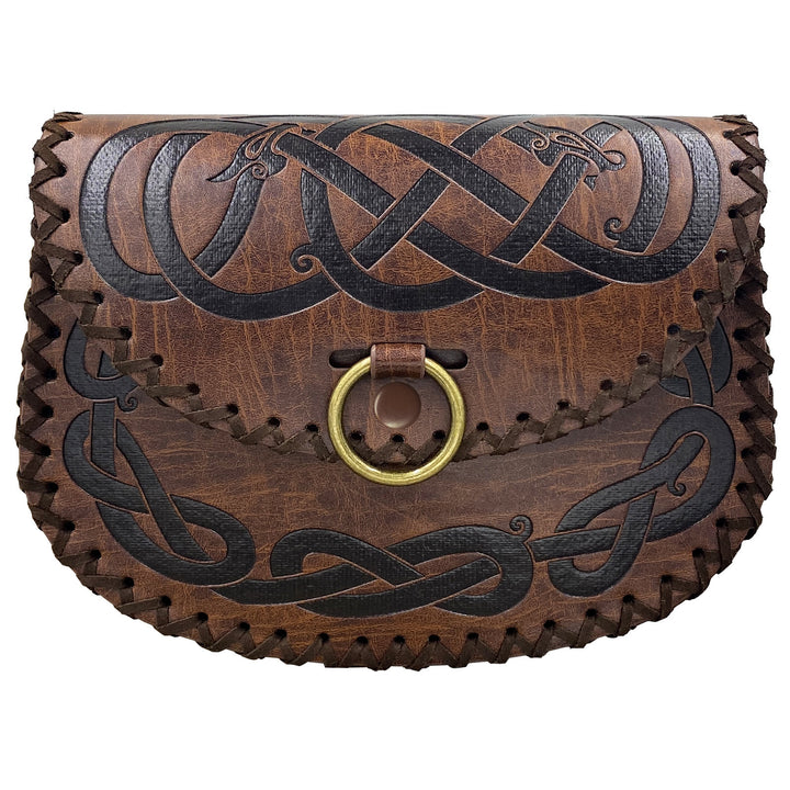 WorldNorse Keltischer Knoten Jormungandr Gürteltasche Ledertasche