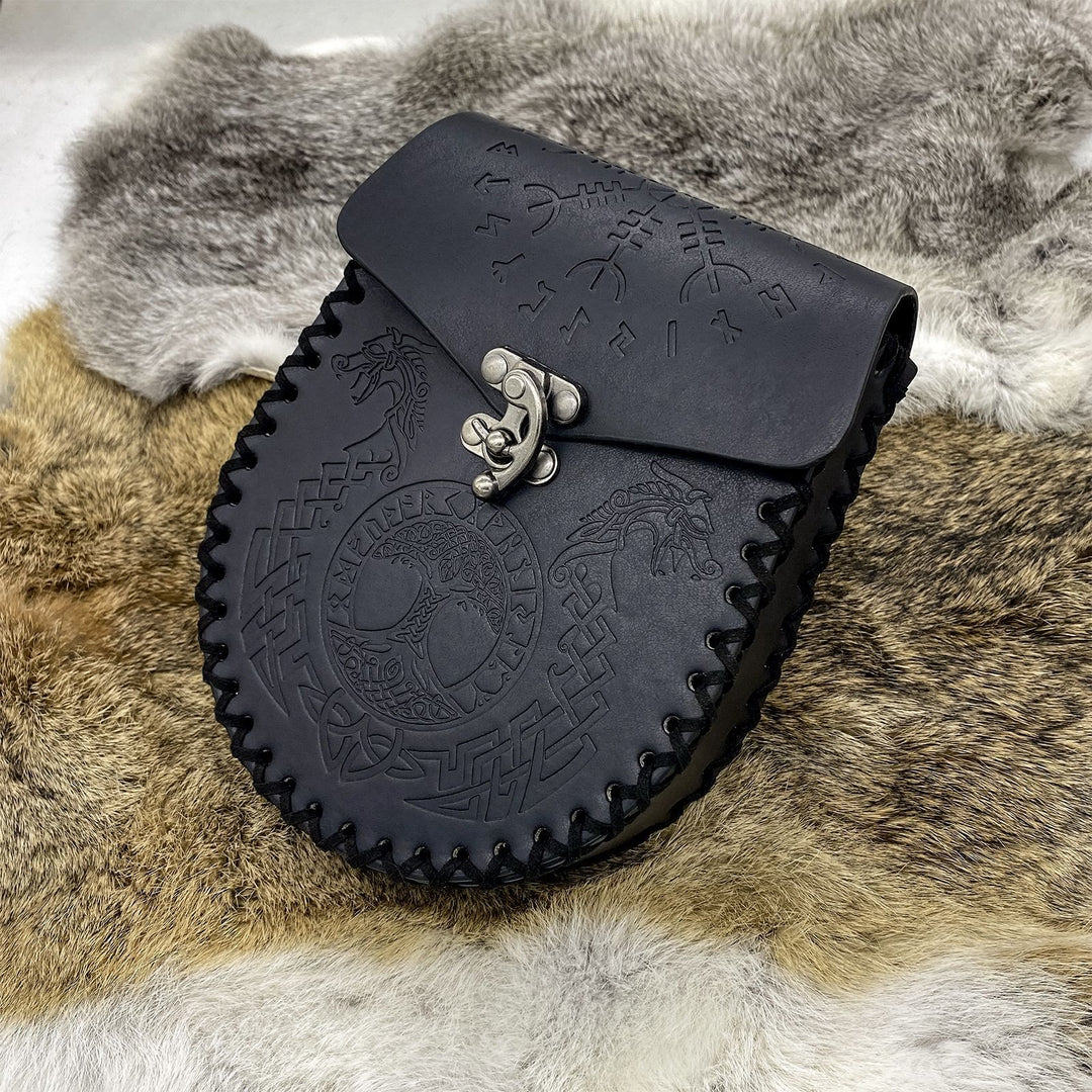 WorldNorse Gürteltasche aus Leder im Wikinger-Stil