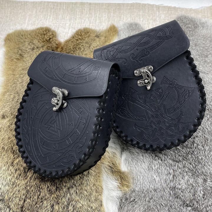 WorldNorse Gürteltasche aus Leder im Wikinger-Stil
