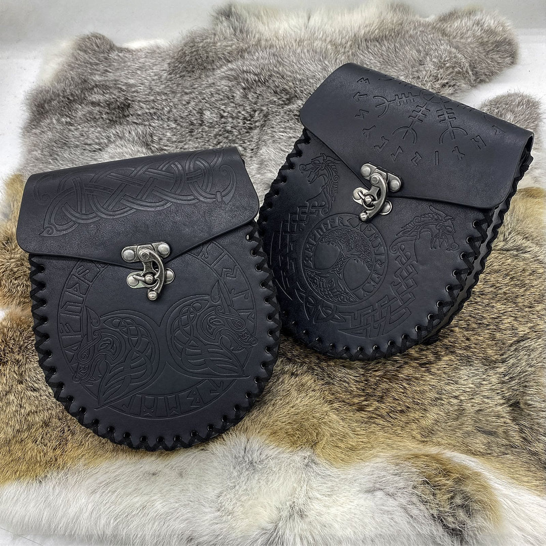 WorldNorse Gürteltasche aus Leder im Wikinger-Stil