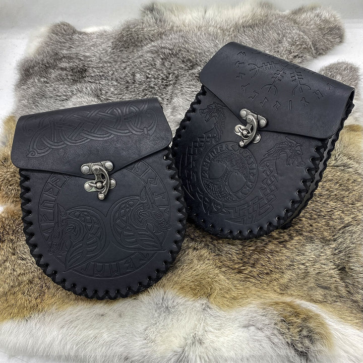 WorldNorse Gürteltasche aus Leder im Wikinger-Stil