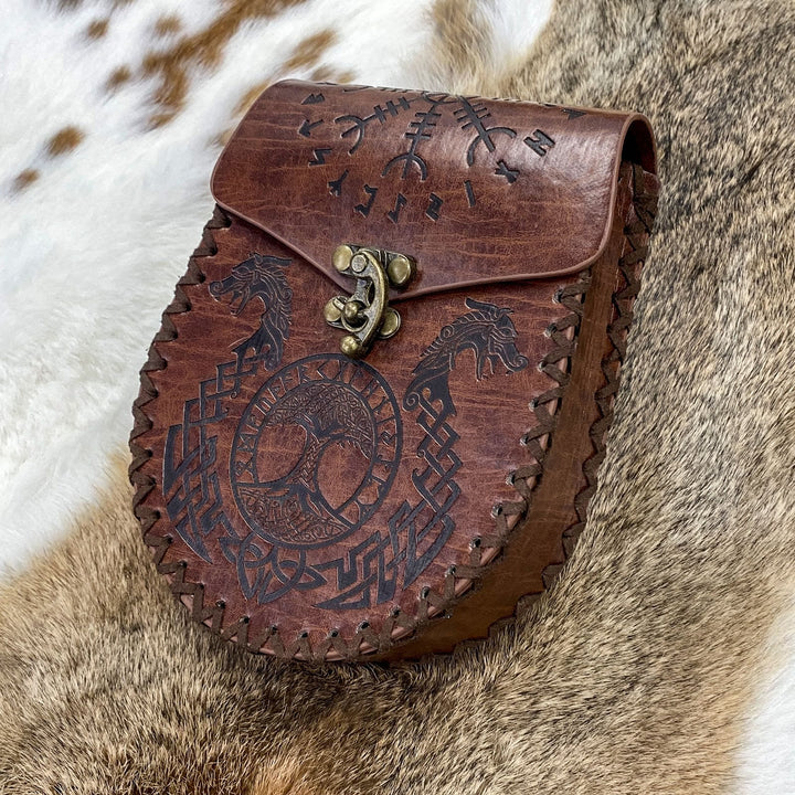 WorldNorse Gürteltasche aus Leder im Wikinger-Stil