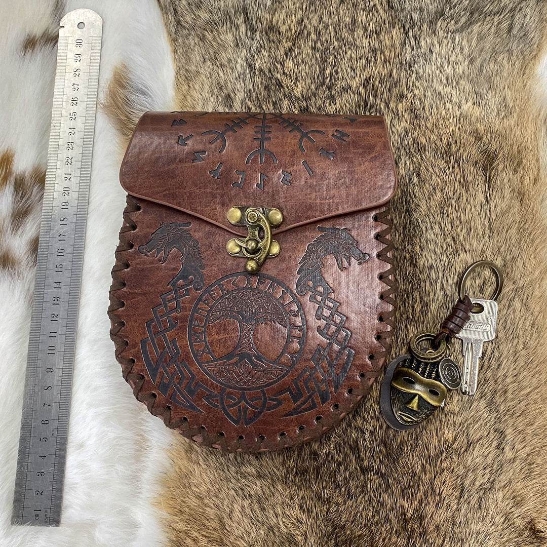 WorldNorse Gürteltasche aus Leder im Wikinger-Stil