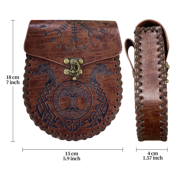 WorldNorse Gürteltasche aus Leder im Wikinger-Stil